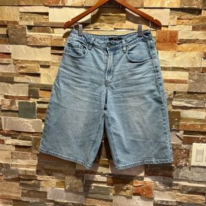 AFRM Light Wash Denim Boyfriend Shorts Long Shorts Bermuda